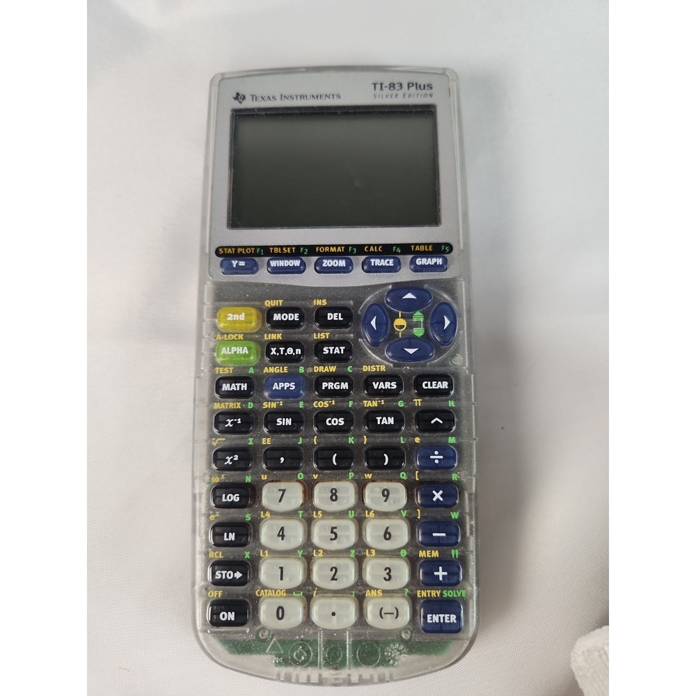 Texas Instruments TI83 Plus Silver Edition Graphing Calculator Clear Transparent